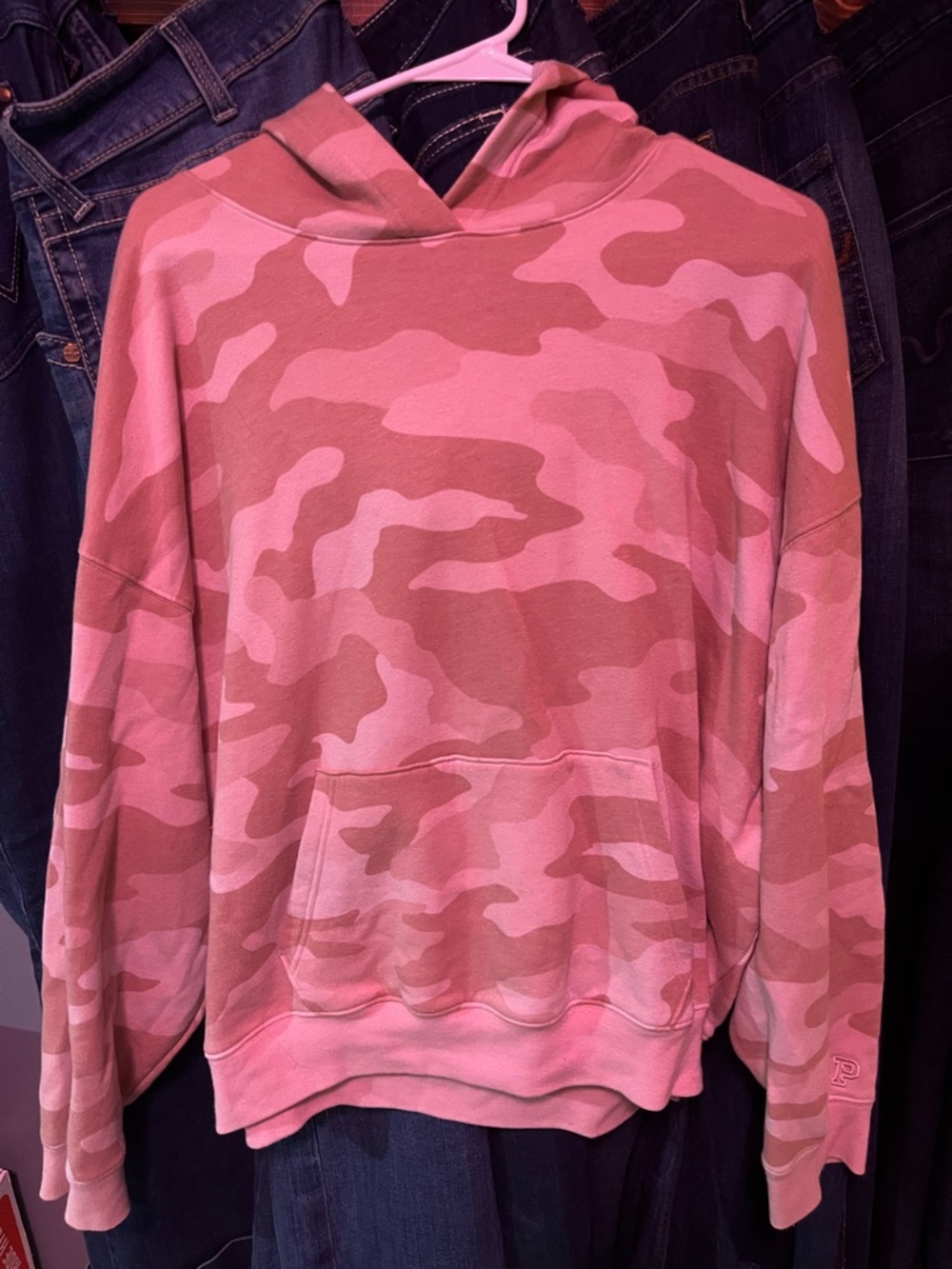 Pink Camo Hooded Sweatshirt